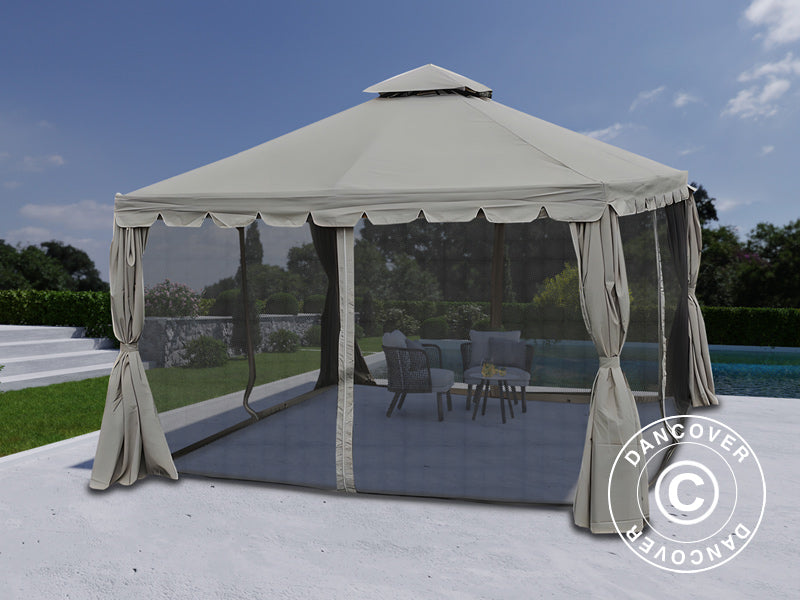 4x4m Gazebo OSIRIS Peaked Valance Grey