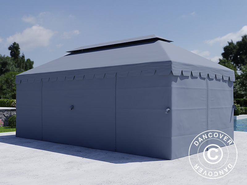 3x6m Gazebo OSIRIS Peaked Valance Grey