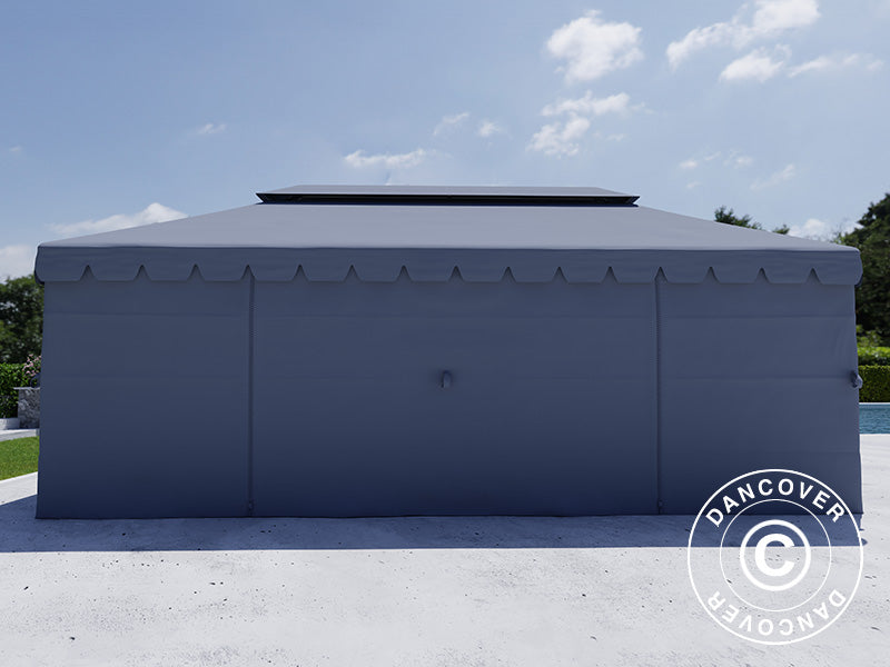 4x6m Gazebo OSIRIS Peaked Valance Grey