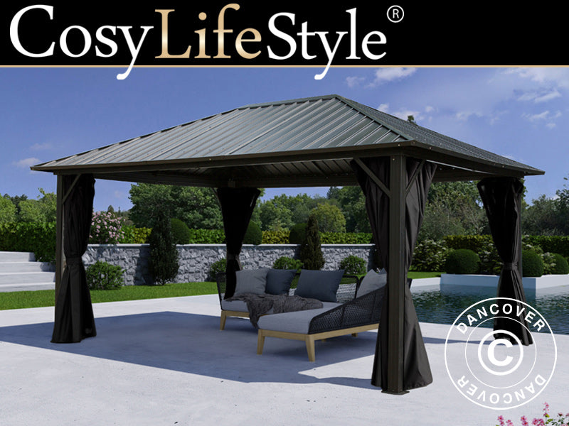 Gazebo San Bernardino 3,65x4,85m Black