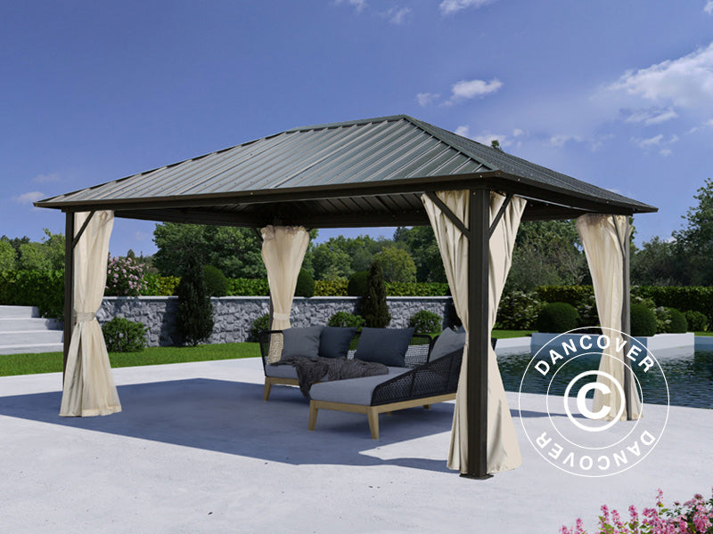 Gazebo San Bernardino 3,65x4,85m Black+Ecru