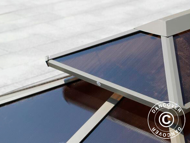 Trädgårdspaviljong polykarbonat Santa Ana, 4x4m, Mässing