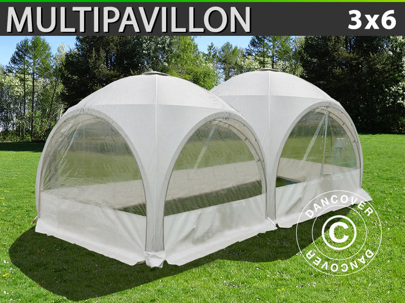 Kupoltält Multipavillon 3x6m, Vit