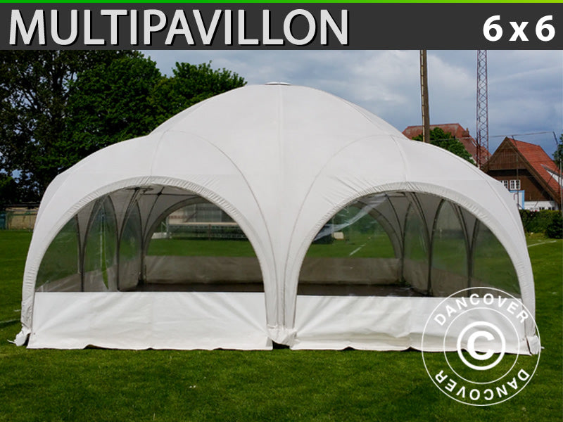 Kupoltält Multipavillon 6x6m, Vit