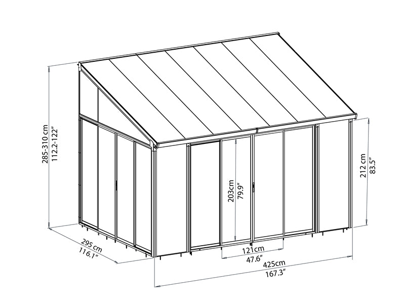 Uterum SanRemo, Palram/Canopia, 3x4,25m Vit