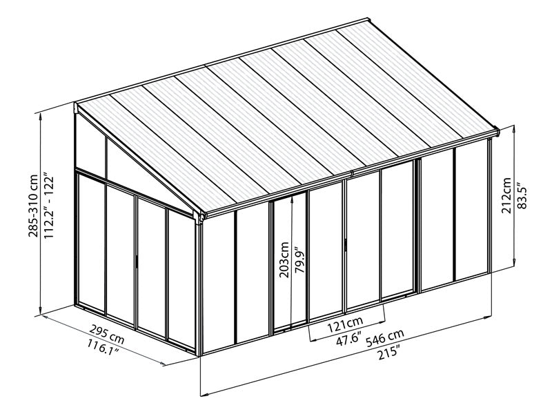 Uterum SanRemo, Palram/Canopia, 3x5,46m, Vit
