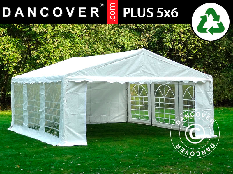 5x6m PE Partytent White Velcro Closing SH