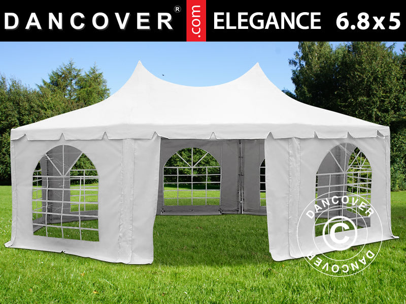 Åttakantigt Partytält Elegance PRO 6,8x5m, PVC