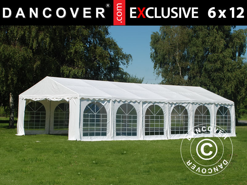 Partytält Exclusive 6x12m PVC 900, Vit