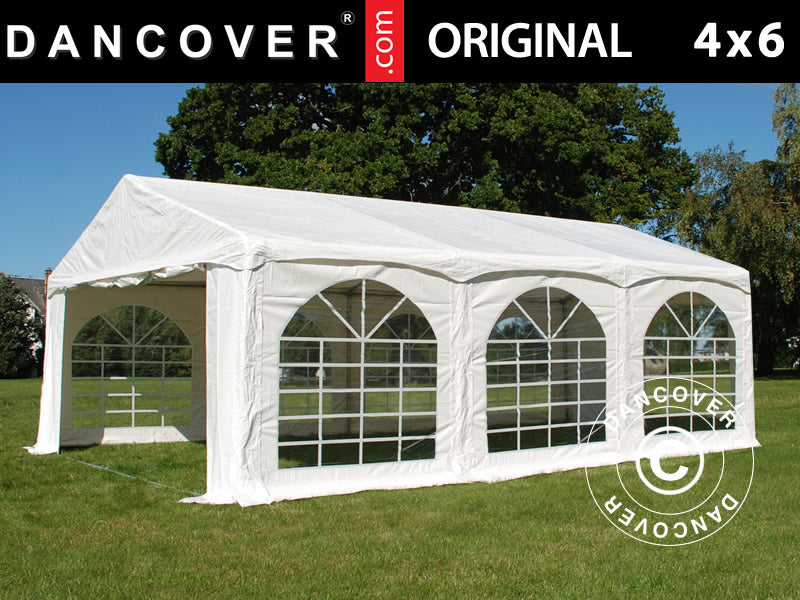 Partytält Original 4x6m PVC 900, "Arched", Vit