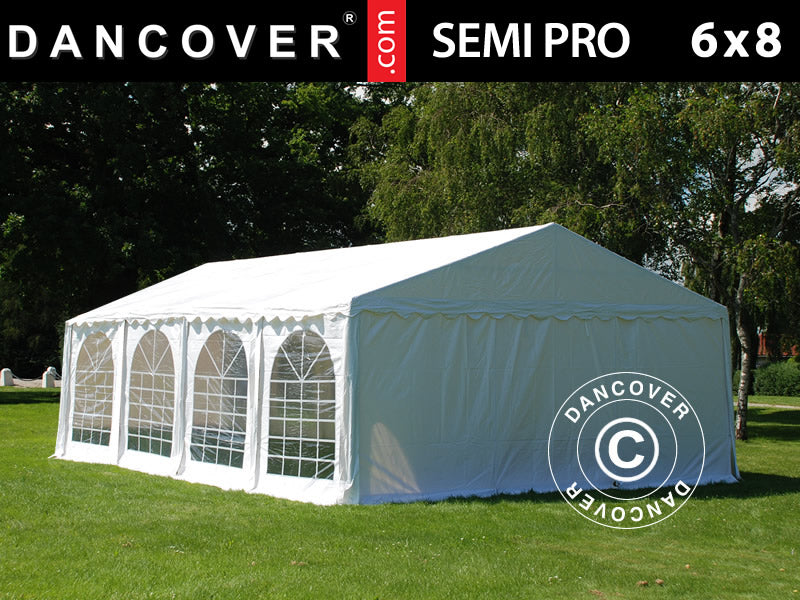 Partytält SEMI PRO Plus 6x8m PVC 900, Vit