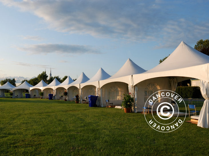 Pagoda Partytält PartyZone 4x4m, PVC, Vit