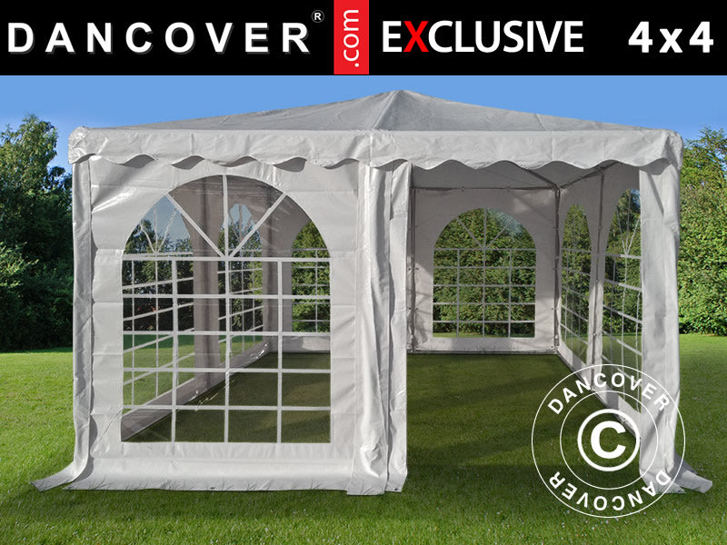 Pagoda tält Exclusive 4x4m PVC, Vit