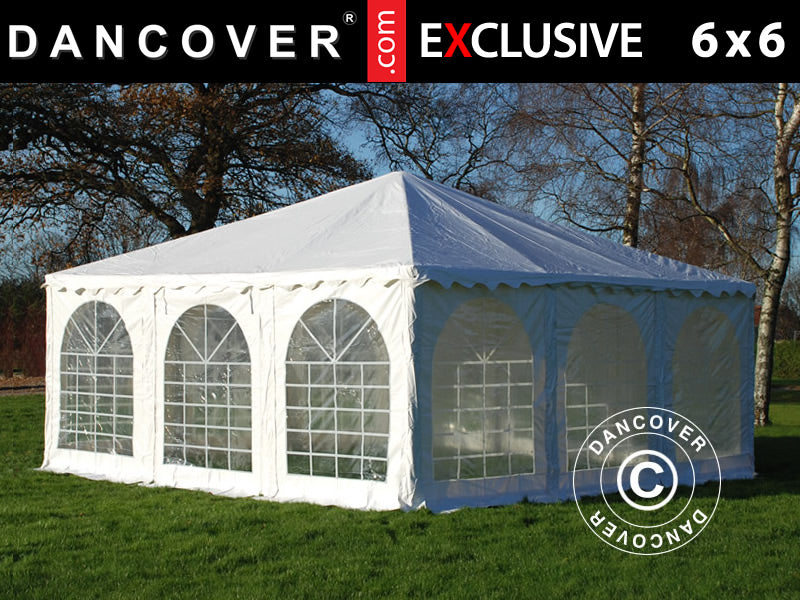 Pagoda tält Exclusive 6x6m PVC, Vit