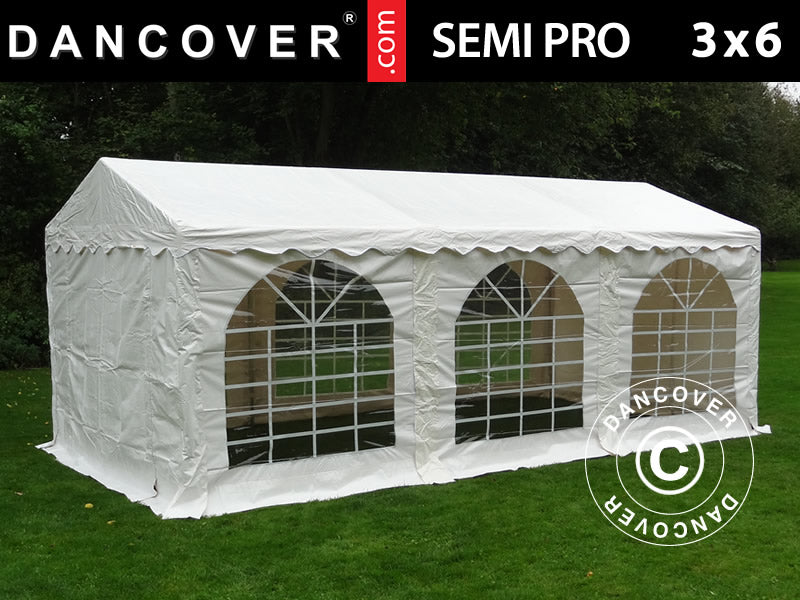 Partytält SEMI PRO Plus 3x6m PVC 900, Vit