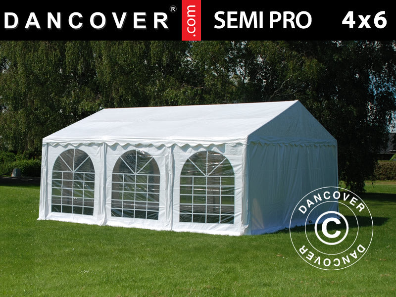 Partytält SEMI PRO Plus 4x6m PVC 900, Vit