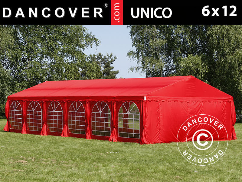 Partytält UNICO 6x12m, Röd