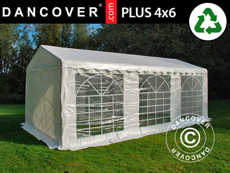 4x6m PE Partytent White Velcro Closing SH