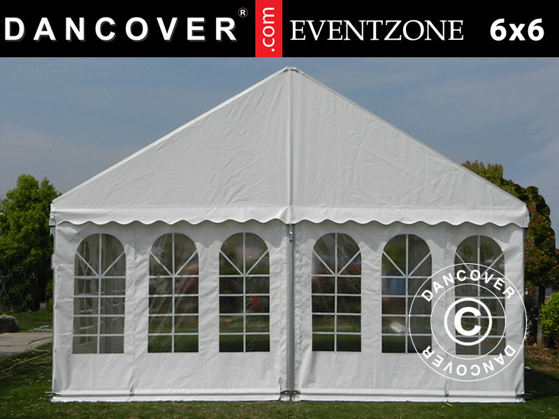 Professionellt Partytält EventZone 6x6m PVC, Vit