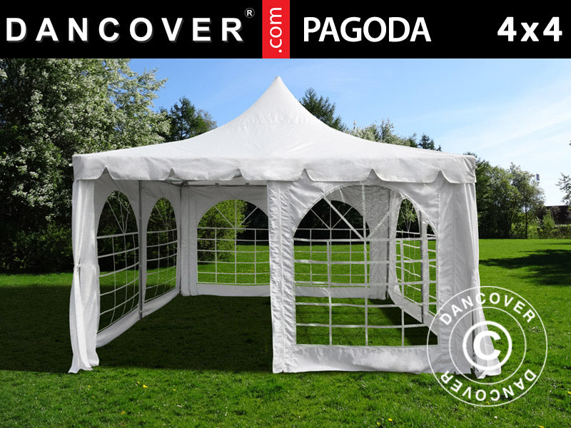 Partytält Pagoda 4x4m, Vit