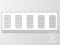 Sidovägg med fönster för partytält PLUS 10m, Vit/Grå