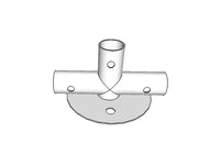 3-vägs montering för bottenram, Ø42mm, 250x80mm
