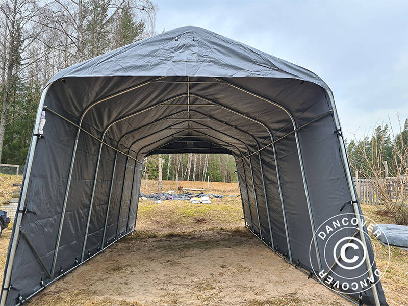 Garagetält PRO 3,77x7,3x3,18m PVC, Grå