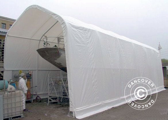 Tälthall Oceancover 5,5x15x4,1x5,3m, PVC, Vit