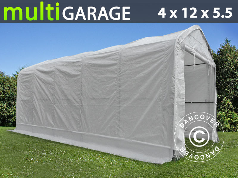 Lagertält multiGarage 4x12x4,5x5,5m, Vit