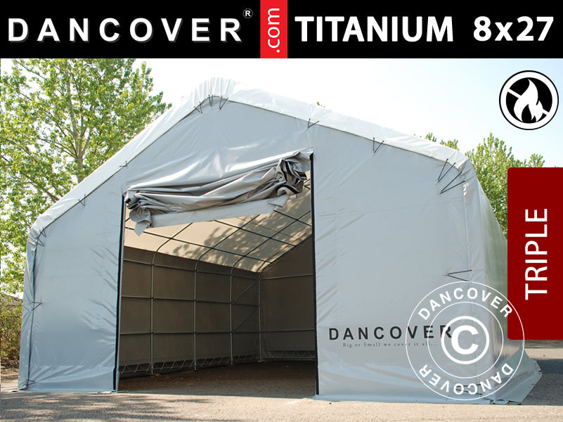 TälthallTitanium 8x27x3x5m, Vit/Grå