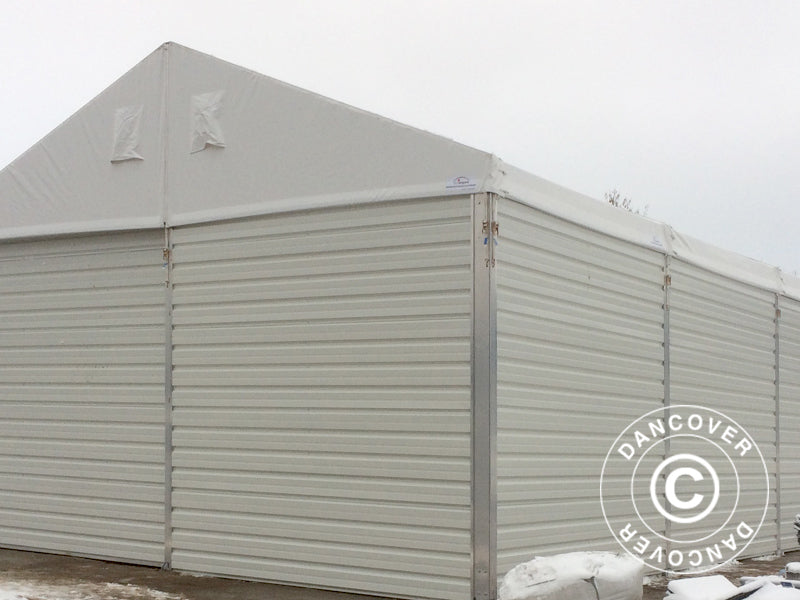 Industriell förvaringshall Alu 15x15x6,03m med skjutport, PVC/Metall, Vit