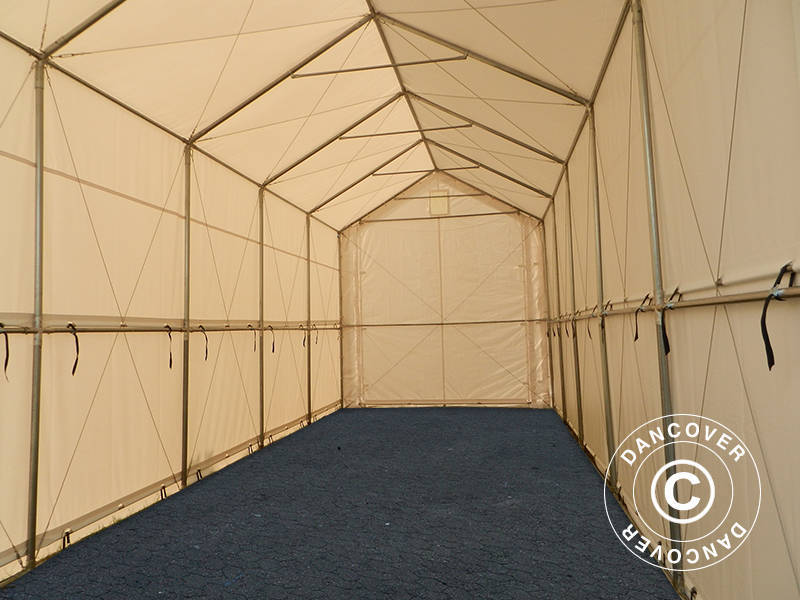 Lagertält PRO XL 4x12x3,5x4,59m, PVC, Vit