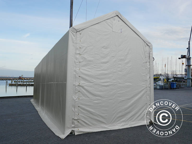 Lagertält PRO XL 4x12x3,5x4,59m, PVC, Vit