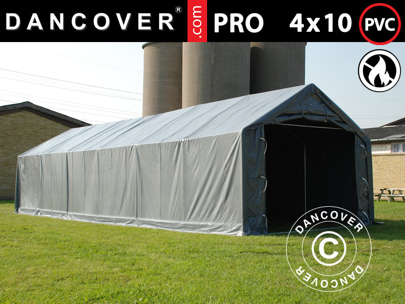 4x10m StoragePro w/Gablekit 500g PVC SH Grey