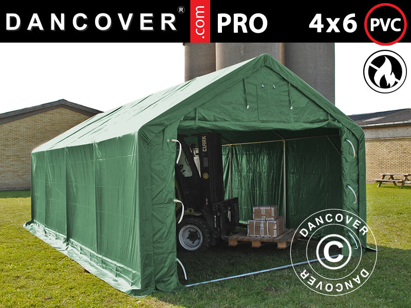 4x6 m StoragePro w/Gablekit 500g PVC SH Green