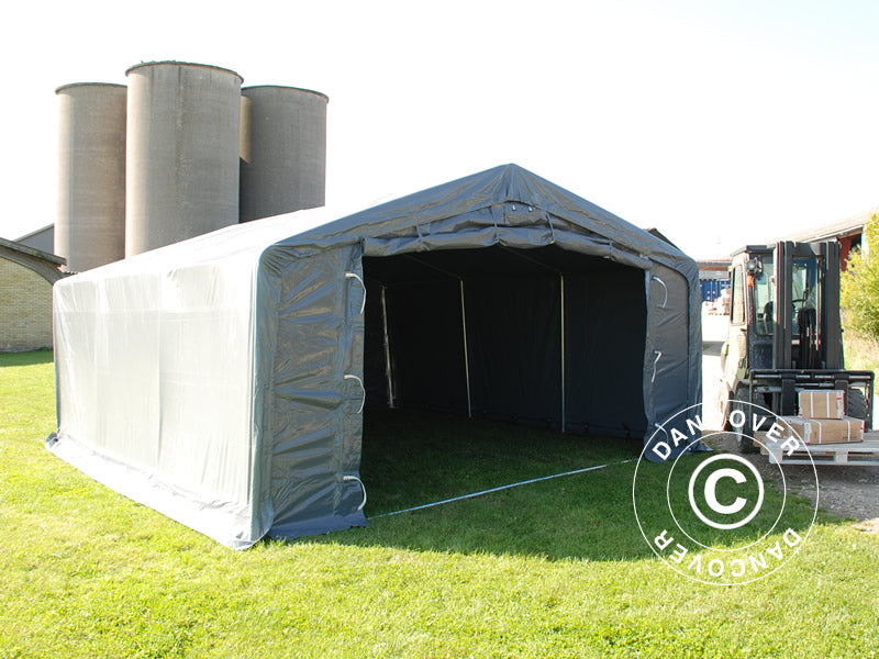 5x8 m StoragePro w/Gablekit 500g PVC SH Grey