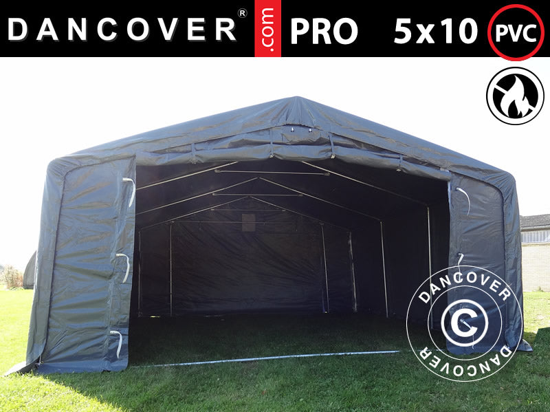 5x10 m StoragePro w/Gablekit 500g PVC SH Grey