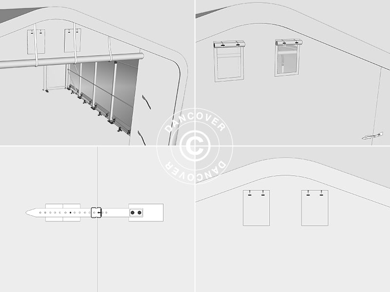 6x6m StoragePro w/Gablekit 600g PVC SH Grey