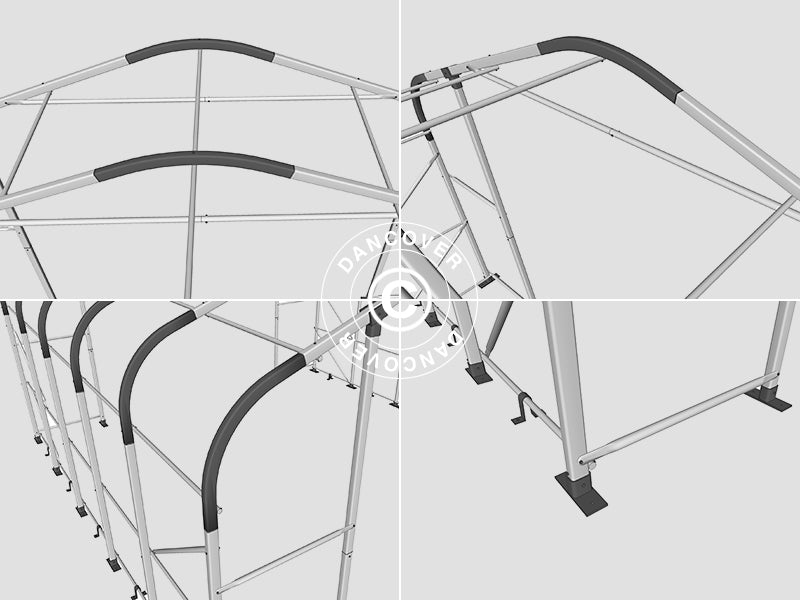 6x6m StoragePro w/Gablekit 600g PVC SH Grey