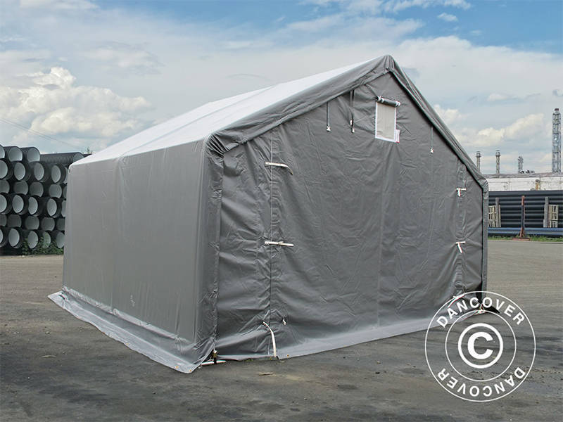 5x4 m StoragePro w/Gablekit 500g F/R PVC SH Grey
