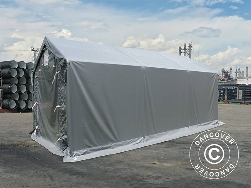 3x6 m StoragePro w/Gablekit 500g F/R PVC SH Grey