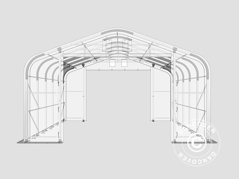 6x6m StoragePro w/Gablekit 300g PE SH Grey