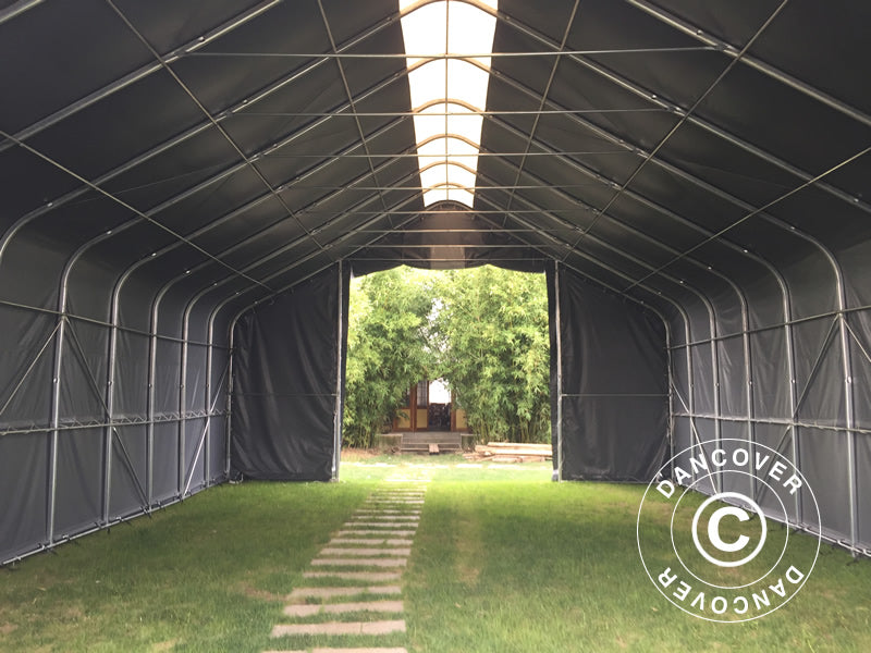 8x12m StoragePro w/Gablekit 600g PVC Grey SkyPanel