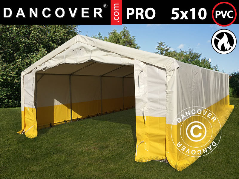 5x10m Storage Work Tent w/Gablekit 500g F/R PVC SH
