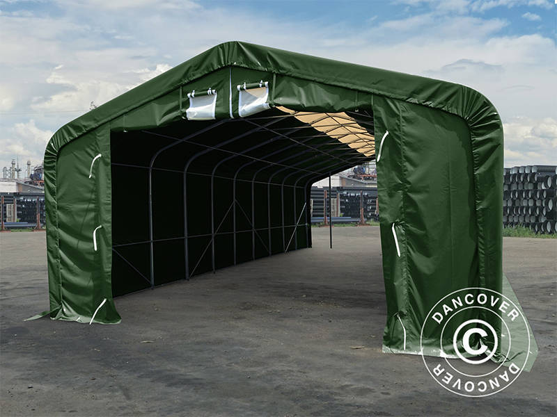 6x12m StoragePro w/Gablekit 600gPVC Green SkyPanel