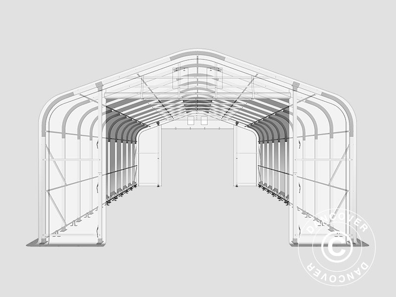 6x12m StoragePro w/Gablekit 600gPVC Green SkyPanel