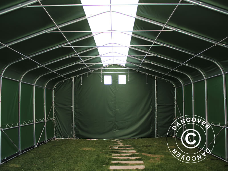 7x7m StoragePro w/Gablekit 600gPVC Green SkyPanel