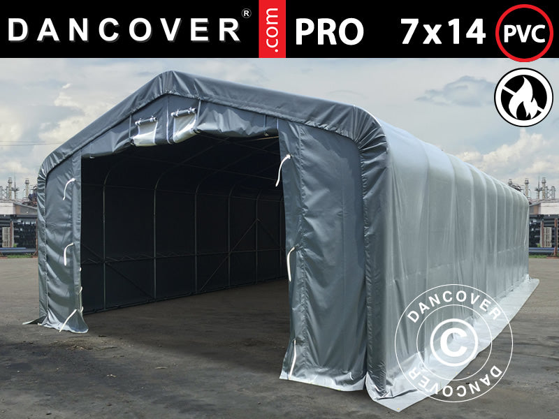 7x14m StoragePro w/Gablekit 600g PVC Grey SkyPanel
