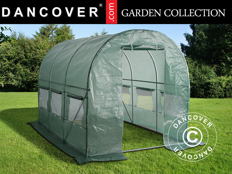 2x3x2m Greenhouse Tunnel Transp. PE Green