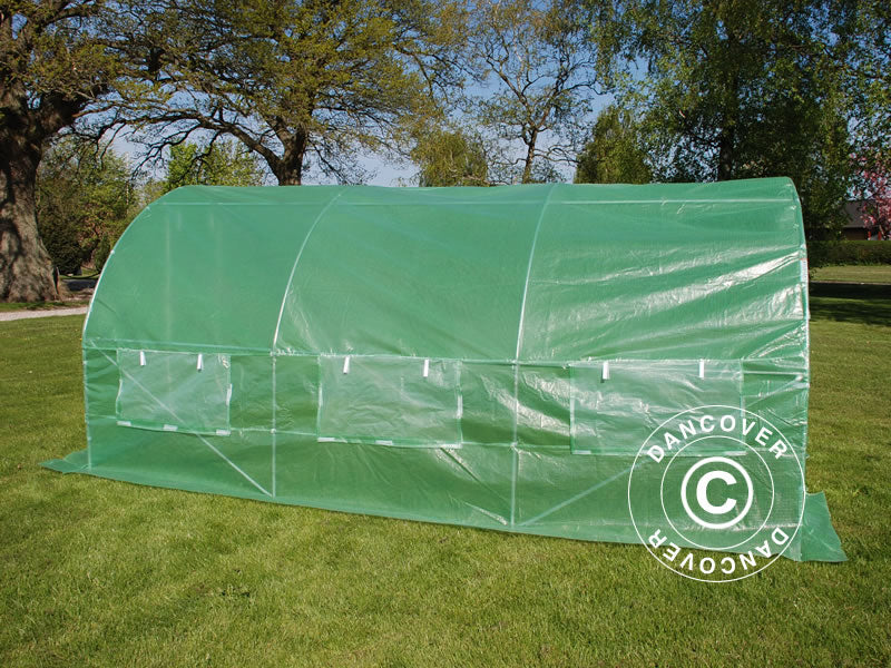 Tunnelväxthus 3x4,5x2m, 13,5m², Grön